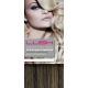 20" Deluxe Double Wefted Clip In Human Hair Extensions #4/613 Dark Brown/ Bleach Blonde